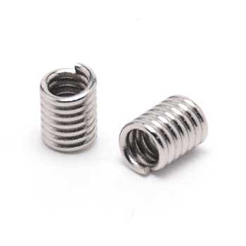 304 Stainless Steel Spring Beads, Coil Beads, Column, Stainless Steel Color, 5.5x4mm, Inner Diameter: 2.5mm