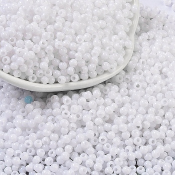 Opaque Acrylic Beads, Round, White, 3x2.5mm, Hole: 1.2mm, about 48000pcs/500g