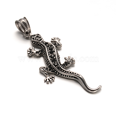 Antique Silver Insects Stainless Steel+Rhinestone Big Pendants