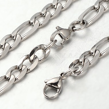 304 Stainless Steel Figaro Chain Necklaces and Bracelets Sets(SJEW-L379-13P)-2