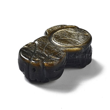Feng Shui Natural Golden Sheen Obsidian Carven Pendants(G-A169-034)-2
