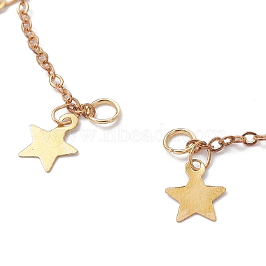 Star Brass Charm Cable Chain Link Bracelet Making(AJEW-JB01150-46)-2