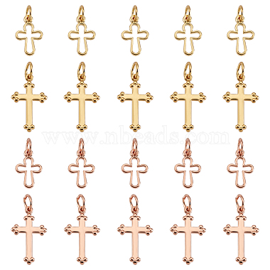 Mixed Color Cross Brass Pendants