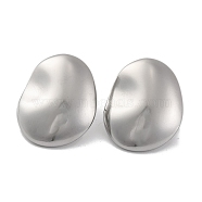 Non-Tarnish 304 Stainless Steel Stud Earrings for Women, Oval, Stainless Steel Color, 20.5x16.5mm(EJEW-N054-26P)