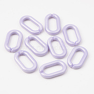 Opaque Acrylic Linking Rings, Quick Link Connectors, For Jewelry Cable Chains Making, Oval, Lilac, 27x16x4mm, Inner Diameter: 19x8mm, about 490pcs/500g(OACR-S038-004B-A03)