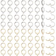 Nbeads 120Pcs 2 Style 304 Stainless Steel Leverback Earring Findings, with Horizontal Loops, Golden & Stainless Steel Color, 14.5x12mm, Hole: 1.2mm, Pin: 0.8~1.2mm, 60Pcs/style(STAS-NB0001-54)