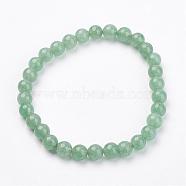 Natural Green Aventurine Stretch Bracelets, Round, 49mm(1-7/8 inch), Beads: 6.5mm(G-N0270-03)