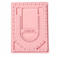 Plastic Bead Design Boards for Necklace Design, Flocking, Rectangle, Pink, 24x33x1cm(TOOL-YW0001-26B)