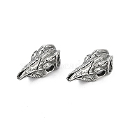 316 Surgical Stainless Steel Beads, Bird Head, Antique Silver, 18.5x9.5x7mm, Hole: 3.5mm(STAS-G349-34AS)