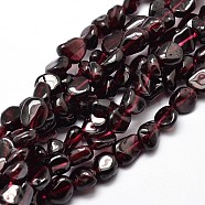 Natural Garnet Nuggets Beads Strands, 5~10x6~7x3~7mm, hole: 1mm, about 14.9 inch~15.7 inch(X-G-J335-32)