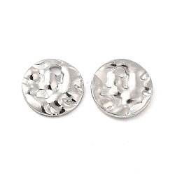 Non-Tarnish 304 Stainless Steel Pendants, Textured, Flat Round Charm, Stainless Steel Color, 8x1mm, Hole: 1.2mm(STAS-B032-26P)