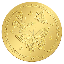 Self Adhesive Gold Foil Embossed Stickers, Medal Decoration Sticker, Butterfly, 5x5cm, 4pcs/sheet(DIY-WH0211-198)