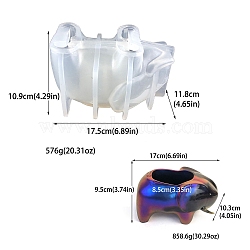 DIY Elephant Silicone Pen Storage Molds, Resin Casting Coaster Molds, For UV Resin, Epoxy Resin Craft Making, White, 109x175x118mm(PW-WG13553-01)