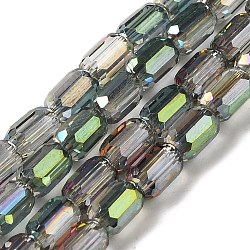 Electroplate Glass Beads Strands, Faceted, AB Color, Column, Slate Gray, 3x5mm, Hole: 1mm, about 79pcs/strand, 15.75~16.14''(40~41cm)(EGLA-D031-01-25)