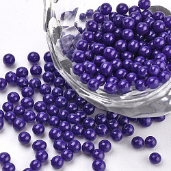 Glass Seed Beads, Baking Varnish, Opaque Colours, For Nail Art Decoration, No Hole/Undrilled, Round, Mauve, 2~2.5mm, about 450g/bag(SEED-Q031-11)