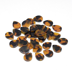 Cellulose Acetate(Resin) Pendants, teardrop, Goldenrod, 18x13.5x2.5mm, Hole: 1.5mm(KY-S144-A301)