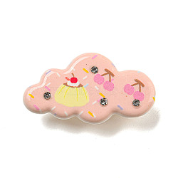 Cute Cloud Resin Alligator Hair Clips, Hair Accessories for Girls, Cherry, 24.5x44.5x13mm(AJEW-U004-04D)