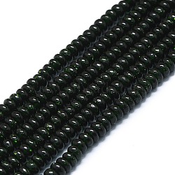 Synthetic Green Goldstone Beads Strands, Disc, 4x1.5~2mm, Hole: 0.5mm, about 96pcs/strand, 15.55''(39.5cm)(G-K245-B11-01)