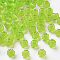 Transparent Acrylic Beads, Round, Yellow Green, 6x5mm, Hole: 1.8mm, about 4400pcs/500g(MACR-S370-A6mm-729)