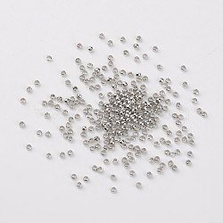 Brass Crimp Beads, Cadmium Free & Lead Free, Rondelle, Nickel Color, about 2mm in diameter, 1.2mm long, hole: 1.2mm(E002)
