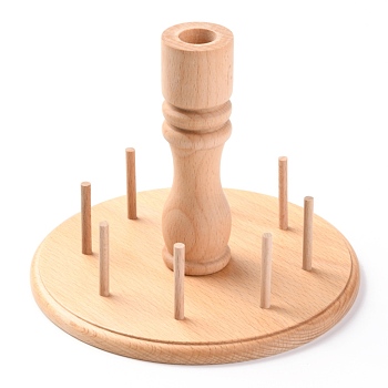 8 Spool Beech Wood Thread Holder, for Embroidery, Quilting and Sewing Thread Storage, BurlyWood, 16x12.8cm