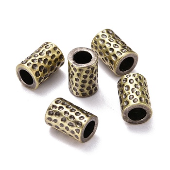 Tibetan Style Brass Beads, Cadmium Free & Lead Free, Tube, Brushed Antique Bronze, 9.5x6.5mm, Hole: 3.8mm