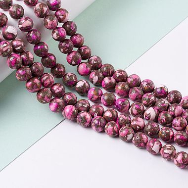 Assembled Synthetic Pyrite and Dyed Howlite Beads Strands(G-K317-A03-01)-2