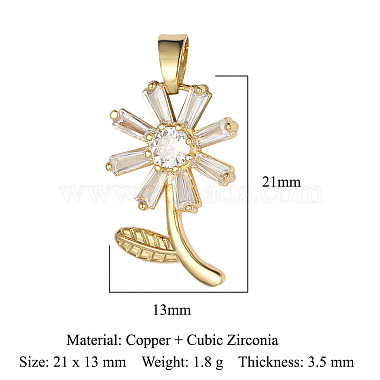 Brass Micro Pave Cubic Zirconia Pendants(ZIRC-OY001-46G)-2