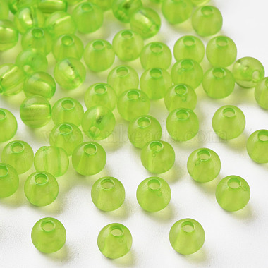 Yellow Green Round Acrylic Beads