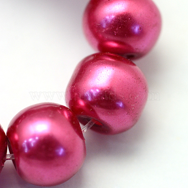 Baking Painted Pearlized Glass Pearl Round Bead Strands(HY-Q330-8mm-57)-3