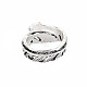 Feather Wrap Alloy Open Cuff Ring for Women(RJEW-N029-101)-2