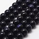Perles bleues Goldstone brins(X-G-D840-81-10mm)-1