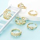 6Pcs 6 Styles Brass Micro Pave Clear Cubic Zirconia Cuff Rings(RJEW-LS0001-44G)-5