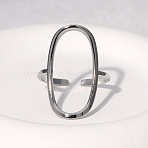 201 Stainless Steel Cuff Open Rings, Oval, Stainless Steel Color, Inner Diameter: 18mm(FS-WG43C07-02)
