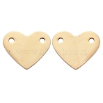 201 Stainless Steel Stamping Blank Tag Pendants, Mirror Polished Finish, Heart, Golden, 10.5x12x1mm, Hole: 1.2mm(STAS-S105-T616-2)