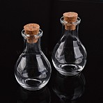 Glass Bottle for Bead Containers, with Cork Stopper, Wishing Bottle, Clear, 4.9x8.8cm, Bottleneck: 2.2cm in diameter, Hole: 15mm, Capacity: 55ml(1.85 fl. oz)(X-AJEW-H006-1)