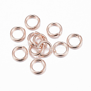 304 Stainless Steel Jump Rings, Open Jump Rings, Rose Gold, 18 Gauge, 6x1mm, Inner Diameter: 4mm(STAS-G179-24RG)