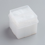 Silicone Gift Box Molds, Resin Casting Molds, For UV Resin, Epoxy Resin Jewelry Making, Square, White, 65mm(DIY-G017-J01)