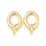 Brass Spring Gate Rings, Oval, Cadmium Free & Lead Free, Long-Lasting Plated, Real 18K Gold Plated, 15.5x9x2.5mm, Hole: 1.8x2.5mm(X-KK-G416-59G)