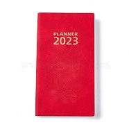 2023 Notebook with 12 Month Tabs, Weekly & Monthly & Daily PU Cover Planner, for Scheduling, Red, 175x98x9mm(AJEW-A043-02A)