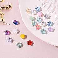 20Pcs Spray Painted Glass Beads, Mixed Style, Star, Mixed Color, 8x8.5x4mm, Hole: 1mm(GLAA-YW0001-10)