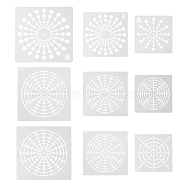 NBEADS Drawing Painting Stencils Templates, White, 13.5~20x13.5~20x0.02cm, 9pcs/set(DIY-NB0002-66)