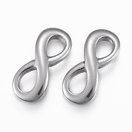 304 Stainless Steel Links connectors, Infinity, Stainless Steel Color, 27x11.5x3mm, Hole: 8x5mm(STAS-H416-21A)