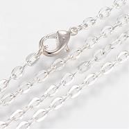 Iron Cable Chains Necklace Making, with Lobster Clasps, Unwelded, Silver Color Plated, 27.5 inch(70cm)(MAK-R013-70cm-S)