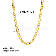 6mm Stylish Titanium Steel Figaro Chain Necklaces for Women Men, Real 18K Gold Plated, 15.75 inch(40cm)(AA4830-2)