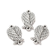 Tibetan Style Alloy Connector Charms, Angel Wings Links, Nickel, Antique Silver, 19x11.5x2mm, Hole: 1.2mm, about 384pcs/500g(TIBE-B001-48AS)
