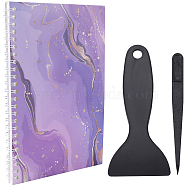 Sticker Collecting Loose-leaf A5 Spiral Bound Notebook, Hand Account Release Paper, with Plastic Scrapers & Anti-Static Beading Tweezers, Medium Purple, 210x153x4.5~13mm, 32 pages/book, 1 book(AJEW-CP0007-84C)