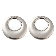 304 Stainless Steel Pendants, Flat Round Charm, Stainless Steel Color, 32x2.5mm, Hole: 1.4mm(STAS-D021-01A-02P)