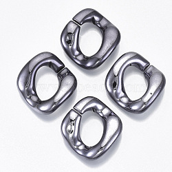 UV Plating Acrylic Linking Rings, Quick Link Connectors, for Twisted Chains Making, Twist, Gunmetal, 31x29x7mm, Inner Diameter: 17x11mm(OACR-N009-003A-B01)