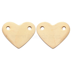 201 Stainless Steel Stamping Blank Tag Pendants, Manual Polishing, Heart, Golden, 10.5x12x1mm, Hole: 1.2mm(STAS-S105-T616-2)